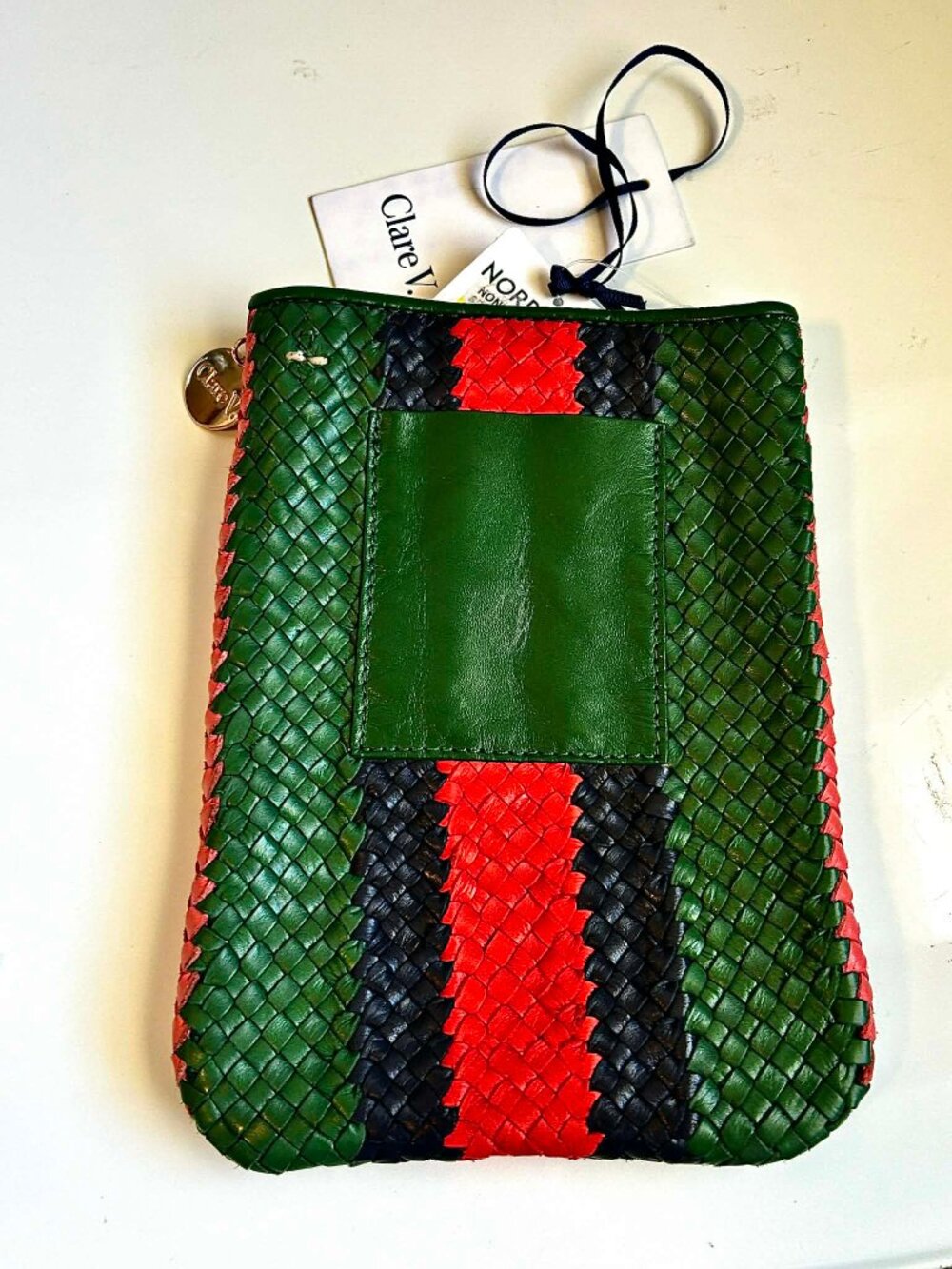 NWT CLARE V. Poche Boho Hand Woven Leather Mini Pouch Bag MSRP $245 - Picture 4 of 11